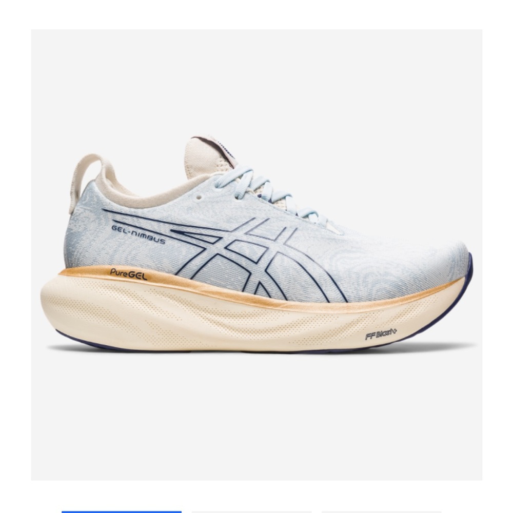 ASICS Light Blue and Cream Sneakers